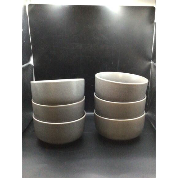 23oz Tilley Stoneware Cereal Bowl Gray 6 pc Set - Picture 1 of 3